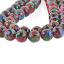 12mm MIXED Green Blue Red Composite Golden Quartz Round Beads, faceted, 1 strand, gmx0029