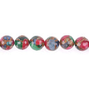 12mm MIXED Green Blue Red Composite Golden Quartz Round Beads, faceted, 1 strand, gmx0029