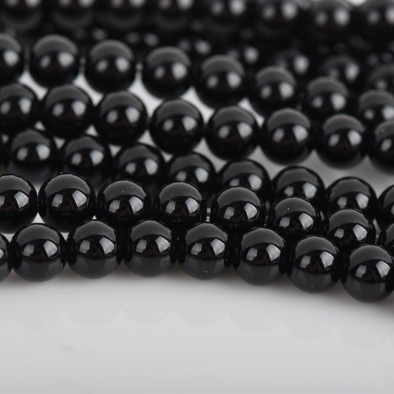 4mm Round BLACK ONYX Beads, Natural Gemstones, full strand, 100+ beads, gon0010