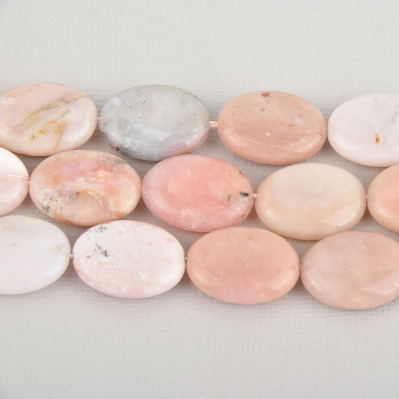 20mm Oval PINK OPAL Gemstone Beads full strand, 20 beads gop0009