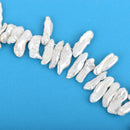 1 strand Cultured Pearls, Stick Pearls, top drilled, about 18-23mm long gpe0001