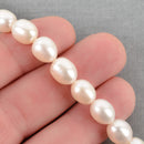 8mm-9mm OVAL Off White Cultured Freshwater Pearls Beads, full strand, about 44 beads, gpe0029
