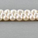 8mm-9mm OVAL Off White Cultured Freshwater Pearls Beads, full strand, about 44 beads, gpe0029