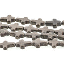 20x14mm PYRITE Fool's Gold Gemstone CROSS BEADS . Sideways Cross   full strand, gpy0011