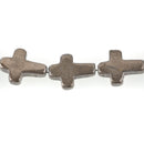 20x14mm PYRITE Fool's Gold Gemstone CROSS BEADS . Sideways Cross   full strand, gpy0011