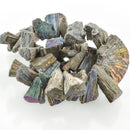 RAINBOW PYRITE Fools Gold Gemstone Beads, Sunburst Triangle Shape, focal pendant beads, full strand, gpy0013