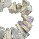 RAINBOW PYRITE Fools Gold Gemstone Beads, Sunburst Triangle Shape, focal pendant beads, full strand, gpy0013