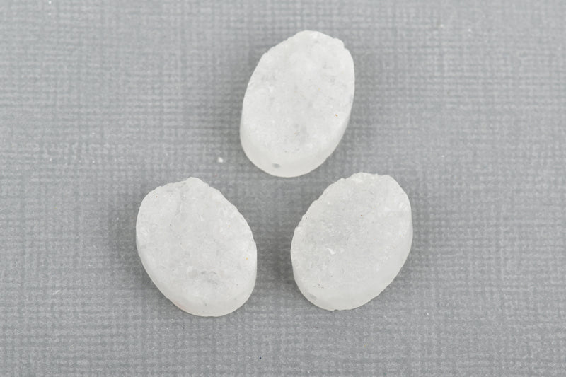 5 DRUZY ROCK CRYSTAL Oval Beads  18x14mm gqz0047