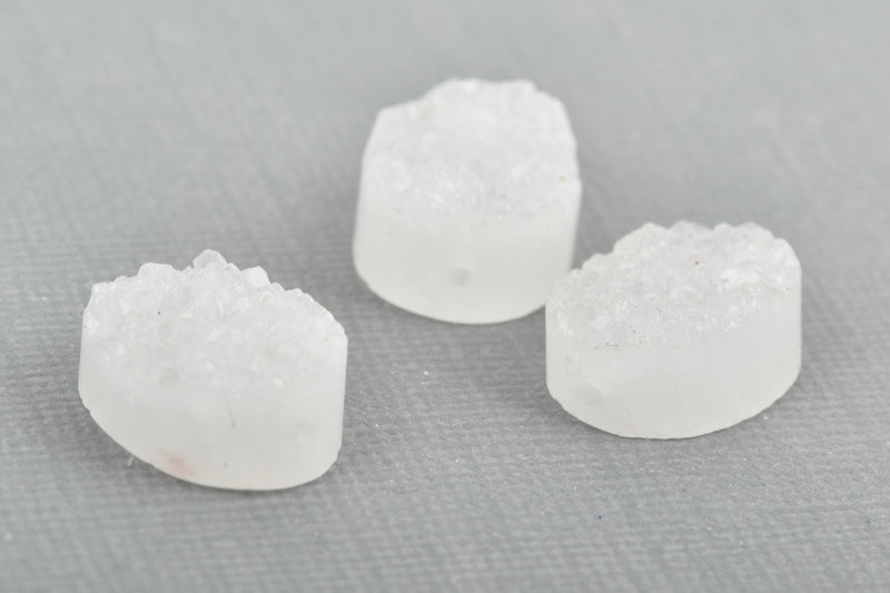 5 DRUZY ROCK CRYSTAL Oval Beads  18x14mm gqz0047
