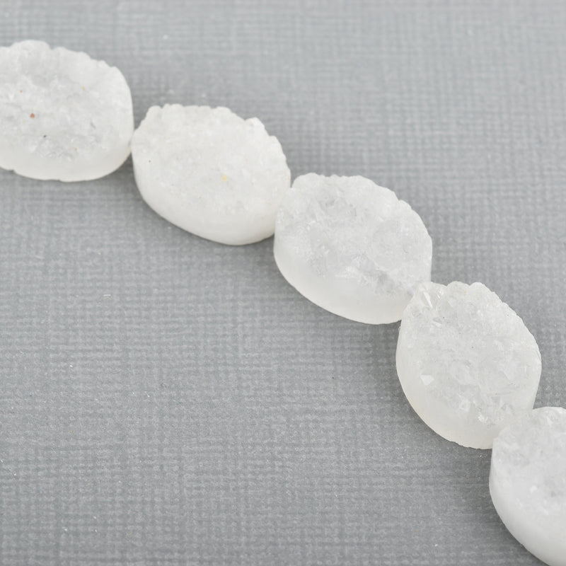 5 DRUZY ROCK CRYSTAL Oval Beads  18x14mm gqz0047