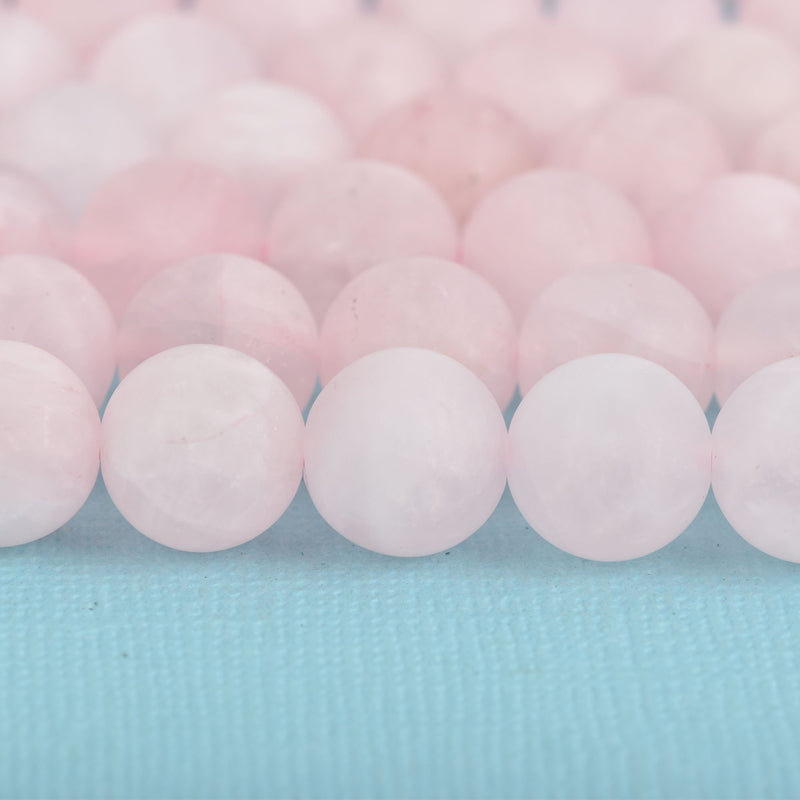10mm BABY PINK Matte Rose Quartz Round Beads, Frosted Natural Gemstone Beads, full strand, about 38 beads, gqz0111