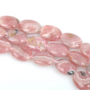 2 matching Polished Banded RHODOCHROSITE Oval Beads 16mm x 12mm . genuine gemstones rose pink grh0007a
