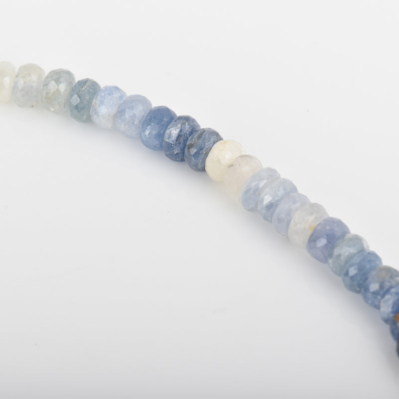 7mm DENIM BLUE SAPPHIRE Rondelle Beads  7" strand of loose beads, about 49 beads gsa0002