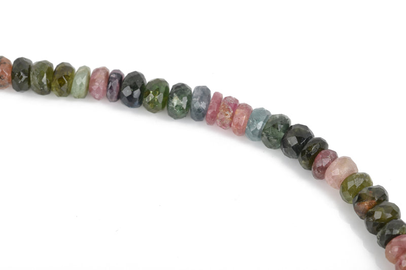 WATERMELON TOURMALINE Rondelle Beads . 7" loose beads gtr0003