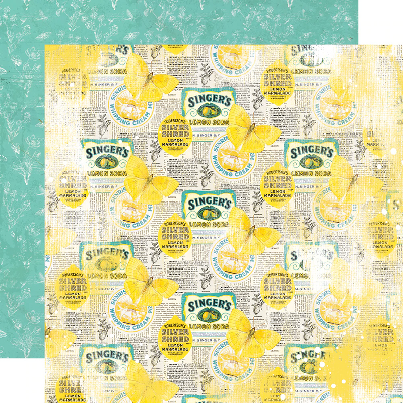 Simple Vintage Lemon Twist COLLECTION KIT by Simple Stories - 12x12" Pieces, Bright Paper Pack and Stickers for Scrapbooking, junk journaling pap0040