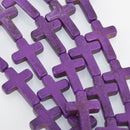 30mm Cross Beads GRAPE PURPLE . Sideways Cross  HOW0177