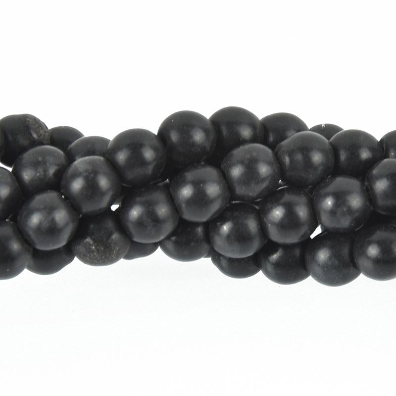 6mm Howlite Round Beads Ball JET BLACK how0222