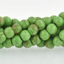 4mm Howlite Stone Beads ROUND Ball, KELLY GREEN, full strand, how0229
