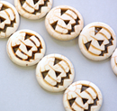 1 Strand WHITE Carved Jack O Lantern Beads . 1 long strand . approx 16 beads . carved howlite stone 25mm  how0268