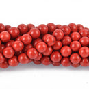 12mm RED Howlite Stone Beads ROUND Ball Crimson Red, full strand, how0276