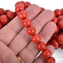 12mm RED Howlite Stone Beads ROUND Ball Crimson Red, full strand, how0276
