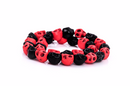 18mm Stone Howlite Orange and Black Halloween SUGAR SKULLS Gemstone Beads, full strand, how0388