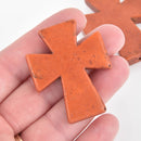 1 Howlite 50mm Bead BROWN Maltese CROSS, how0428a