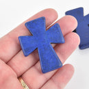 1 Howlite 50mm Bead ROYAL BLUE Maltese CROSS, how0436a