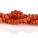 12mm ORANGE Howlite Skull Beads, Drilled Sideways, full strand, about 40 beads, how0669