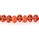 12mm ORANGE Howlite Skull Beads, Drilled Sideways, full strand, about 40 beads, how0669