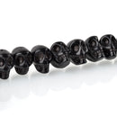 12mm BLACK Howlite Skull Beads, Drilled Sideways, full strand, about 40 beads, how0679