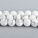 6mm Matte WHITE NATURAL HOWLITE Round Gemstone Beads, full strand, 62 beads how0690