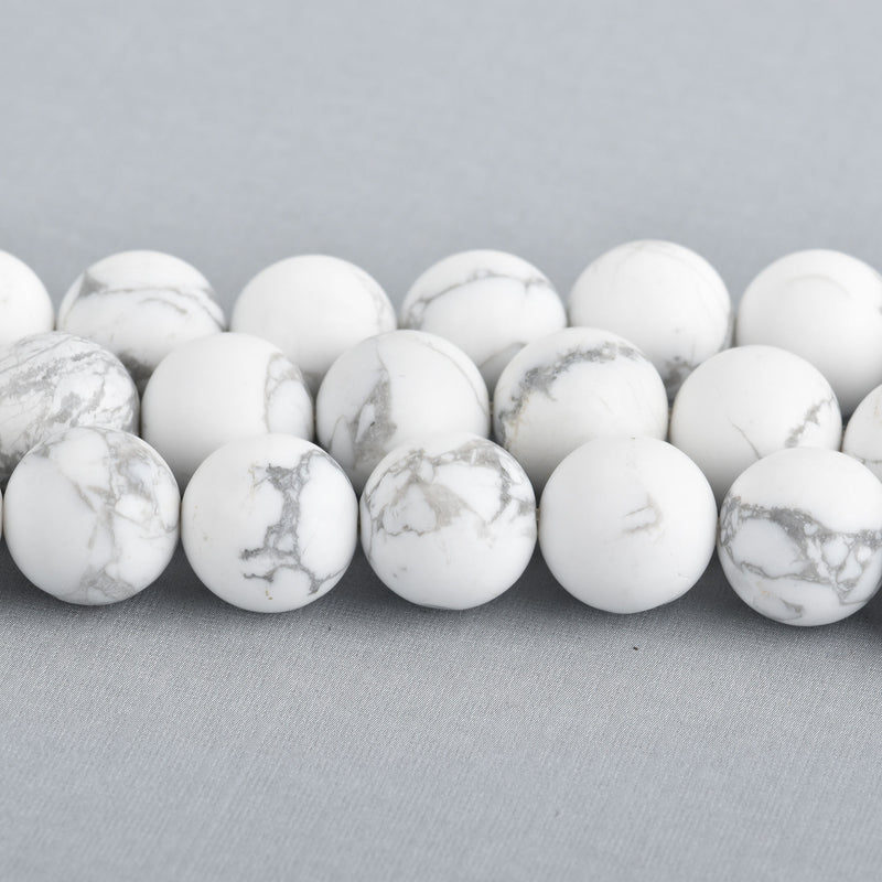 6mm Matte WHITE NATURAL HOWLITE Round Gemstone Beads, full strand, 62 beads how0690