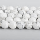 8mm WHITE NATURAL HOWLITE Round Gemstone Beads Faceted full strand, 46 beads how0693