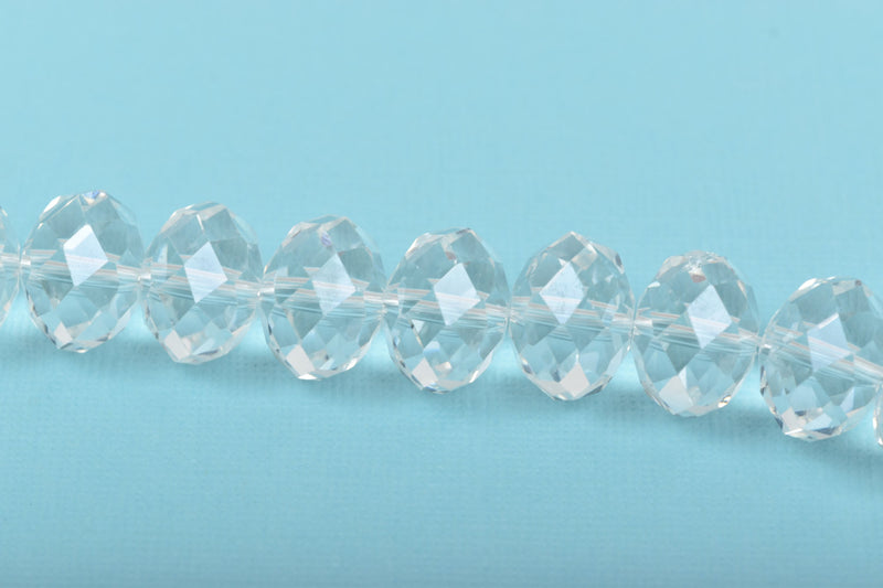 4mm CRYSTAL CLEAR Rondelle Crystal Beads, Faceted Transparent Glass Crystal Beads, 145 beads, bgl1536