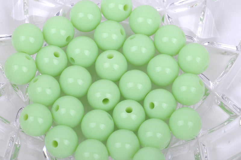 12mm MINT GREEN Acrylic Bubblegum Beads, package of 30 beads,  bac0323