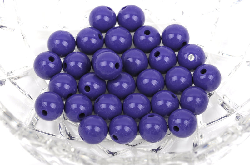 12mm DARK PURPLE Acrylic Bubblegum Beads, package of 30 beads,  bac0332
