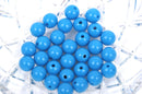 12mm DARK TURQUOISE BLUE Acrylic Bubblegum Beads, package of 30 beads,  bac0335
