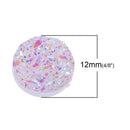 10 Round Resin Metallic AB Lavender Purple DRUZY CABOCHONS, faux druzy, 12mm  cab0406