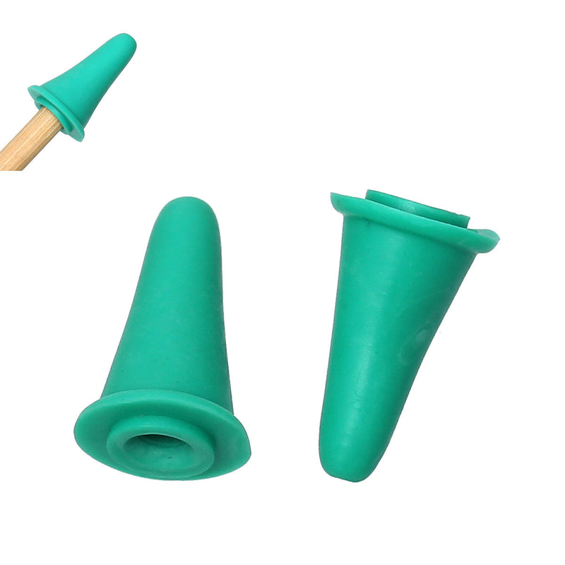 4 Point Protectors for Knitting Needles, knitting needle tip guards, fits up to size 10, silicone, (color may vary) knt0099