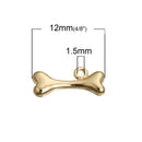 10 Gold DOG BONE Charm Pendants, chg0392