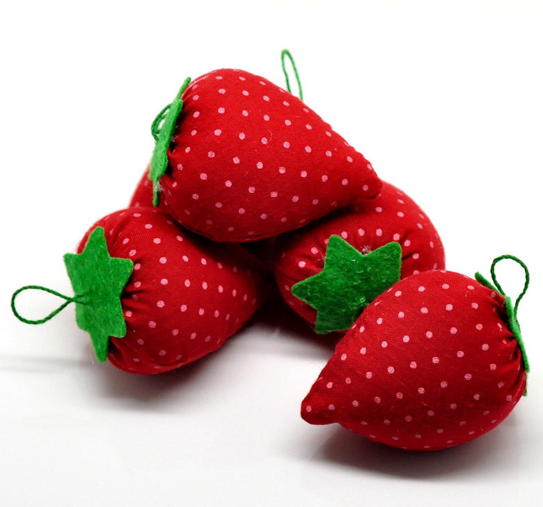 5 Strawberry Sewing Needle Pin Cushions, sewing needlecraft supplies, craft supplies,  cft0019