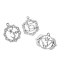 7 Silver CHAKRA Charm Pendants set, one of each design, meditation yoga charms, 1-1/8" to 1-3/8" diameter chs2434