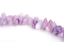 Druzy Quartz Nugget Beads, gemstone beads, agate geode beads, LAVENDER PURPLE, half strand, gdz0165