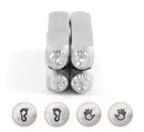 BABY HAND and FOOT Prints, Metal Stamping, Set of 4 ImpressArt Metal Design Stamps, 4-pack, 9.5mm, tol0521