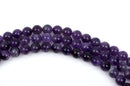 1 Full Strand ROUND AMETHYST Gemstone Beads   8mm  gam0004