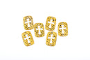 50 Gold Tone Metal Cross Cutout Charm Connector Links, textured bracelet connector, chg0394b