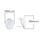 10 Post Earring Blanks with Clip On Back, silver plated metal  (5 pairs), fits 15mm cabochon, fin0541