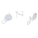 10 Post Earring Blanks with Clip On Back, silver plated metal  (5 pairs), fits 15mm cabochon, fin0541