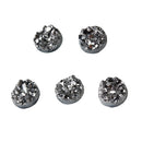50 Round Resin Sparkly Dark SILVER DRUZY CABOCHONS, black backs, faux druzy, 8mm, cab0464b